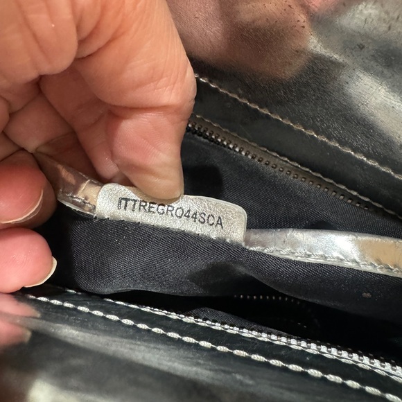 Burberry Metallic Silver and Checkered Tote Bag - Picture 9 of 11